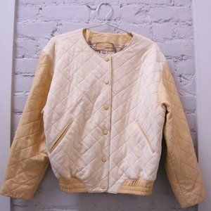 J.A.L Butter Yellow Leather Bomber.